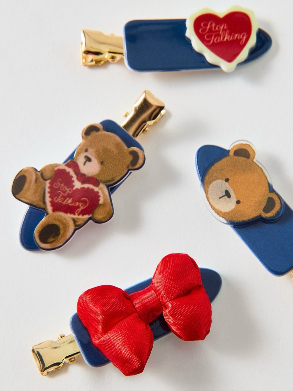 Cozy Bear Statement Crease-Free Hair Clips Set
